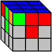 Kostka Rubika - układanie litery 'T' na bocznych ścianach - niewłaściwy lewy róg