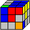 Kostka Rubika - układanie litery 'T' na bocznych ścianach - niewłaściwy lewy róg