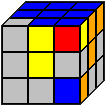 Kostka Rubika - układanie litery 'T' na bocznych ścianach - niewłaściwy prawy róg